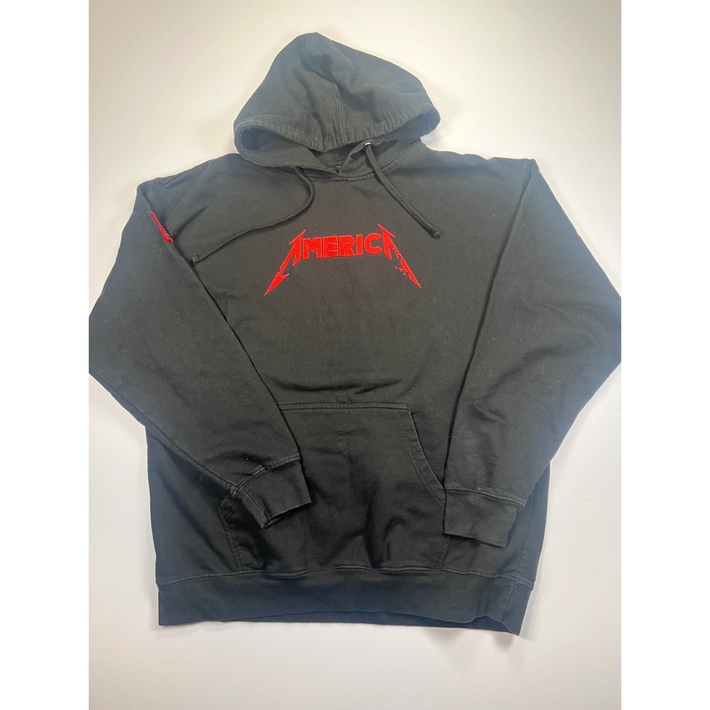 Grunt Style Hoodie Mens XL Black America Metallica Style Graphic World Tour